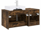 Bathroom Furniture Set 2 pcs Smoked Oak Engineered Wood 3403972
