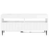LED TV Cabinet High Gloss White Engineered Wood 896549