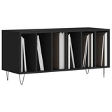 Record Cabinet Black Engineered wood, Iron Medium Modern 831749