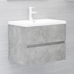 ZNTS 2 Piece Bathroom Furniture Set Concrete Grey Engineered Wood 804876