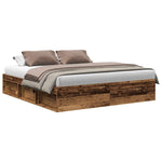 Bed Frame without Mattress Old Wood 200x200cm Engineered Wood 3328869