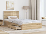 Bed Frame with Headboard Sonoma Oak 90 x 190 cm Engineered Wood 3409696