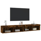 TV Cabinets with LED Lights 2 pcs Smoked Oak 100x30x30 cm 837164