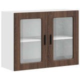 Kitchen Wall Cabinet with Glass Door Porto Brown Oak 854094