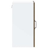 Kitchen Wall Cabinet with Glass Door Kalmar Brown Oak Engineered Wood 853534