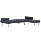 L-shaped Sofa Bed Dark grey Polyester 282304