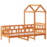 Day Bed with Roof without Mattress Wax Brown 90x200 cm Solid Wood 3282236
