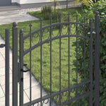 Fence Gate with Spikes Grey 200 x 100 cm Powder-coated steel 42008991