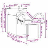 Shampoo Chair Height Adjustable Black 63 x 141 x 92 cm PVC 42009070