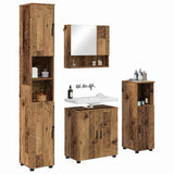 Bathroom Furniture Set 4 pcs Old Wood Engineered wood & Metal 3392971