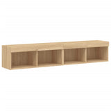 TV Cabinets with LED Lights 2 pcs Sonoma Oak 80x30x30 cm 837146