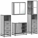 4 Piece Bathroom Furniture Set Grey Sonoma Engineered Wood 3301268