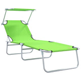 Sun Lounger Folding 2 pcs Green 58 x 188 x 77cm Polyester 42003064