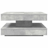 Coffee Table 360-Degree Rotatable Concrete Grey 70x70x34.5 cm 858482