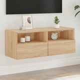 TV Wall Cabinet Sonoma Oak 80x30x30 cm Engineered Wood 836872