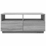 Coffee Table with LED Lights Grey Sonoma 90x49x40 cm 839838