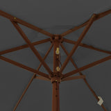 Garden Parasol with Wooden Pole Anthracite 196x231 cm 363161