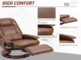 Faux Leather Armchair, with 145&deg Reclining Back and Footrest - Brown T3398P342242