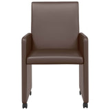 Dining Chairs with Wheels 2 pcs Brown 57 x 66 x 94 cm 42017818