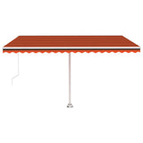 Manual Retractable Awning with LED 450x300 cm Orange and Brown 3069565
