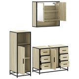 3 Piece Bathroom Furniture Set Sonoma Oak Engineered Wood 3300991