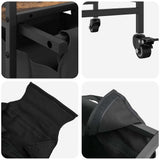 Laundry Basket 2 Compartments with Wheels Smoked Oak 859097