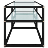 TV Cabinet White Marble 140x40x40.5 cm Tempered Glass 331716