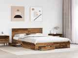 Bed Frame with Headboard Old Wood 140 x 190 cm Engineered Wood 3408261