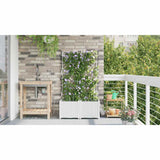 Garden Planter 2 pcs White 80 x 40 x 142 cm Plastic 42002919