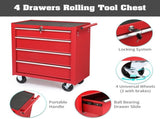 Steel maintenance tool cart single base cabinet 4 drawers 330lb red 52812447