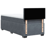 ZNTS Box Spring Bed with Mattress Dark Grey 90x200 cm Velvet 3286211