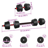 2-in-1 Dumbbell Set 30kg Black and Red 3403860