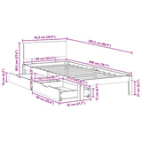 Bed Frame with Headboard 3 pcs Wax Brown Solid Pine Wood 3422745