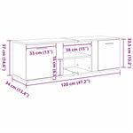 TV Cabinet Black 120x34x37 cm Engineered Wood 801162