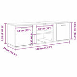TV Cabinet Black Oak 120x34x37 cm Engineered Wood 862475