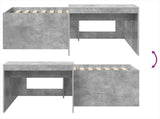 Kids'High Bed Frame with Desk Concrete Grey Engineered Wood 3422670