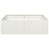 Planter White 100x100x30 cm Steel 860809