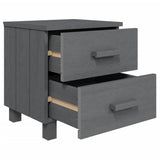Bedside Cabinets HAMAR 2 pcs Dark Grey 40x35x44.5 cm Solid Wood 340410