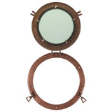 Porthole Mirror Wall Hanging 38 cm Aluminium and Glass 357857