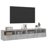 TV Wall Cabinets 2 pcs Concrete Grey 80x30x30 cm Engineered Wood 836875