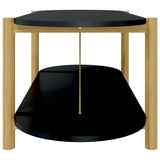 Coffee Table Black Engineered wood, Solid pine wood, Metal Regular 345688
