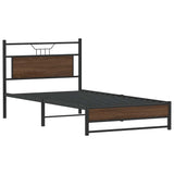 Bed Frame without Mattress Brown Oak 107x203 cm Engineered Wood 4107012