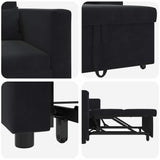 Pull out Sofa Bed Single Black 90 x 165 x 87 cm Velvet 42002703