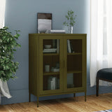 Storage Cabinet Olive Green 80x35x101.5 cm Steel 336171