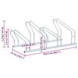 Bicycle Stand for 4 Bikes Floor Freestanding Galvanised Steel 4005575