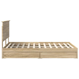 Storage Bed with Drawer Sonoma Oak 140 x 200 cm Engineered Wood 3409554