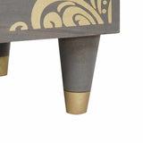 Bedside Cabinet Grey 40 x 33 x 46 cm Solid Mango Wood 4018778