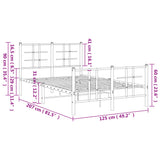 Bed Frame Black Powder-Coated Steel Double Bed Frame 355577