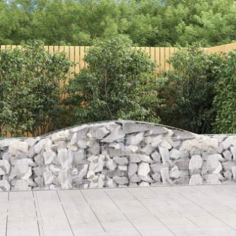 Arched Gabion Baskets 10 pcs 400x30x60/80 cm Galvanised Iron 3146848