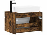 Bathroom Furniture Set Smoked Oak Engineered Wood 3404305